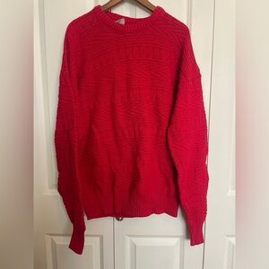 Vintage Red Crewneck Men's Sweater